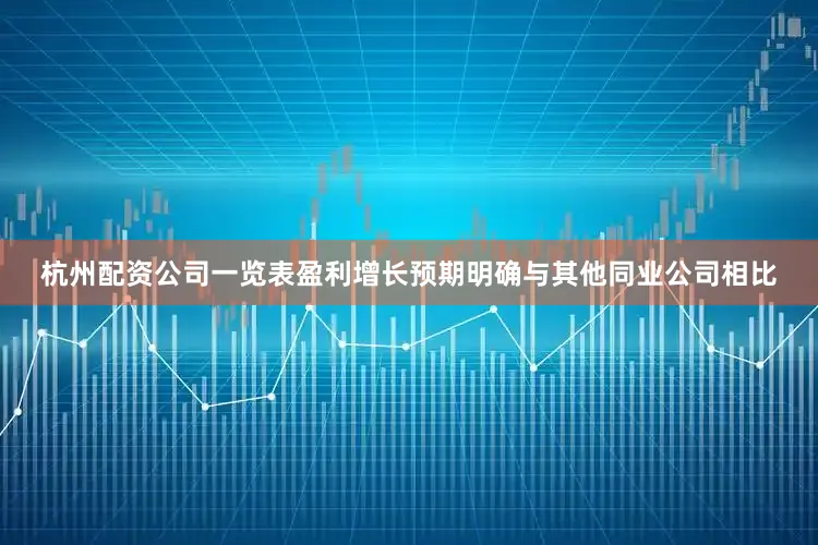 杭州配资公司一览表盈利增长预期明确与其他同业公司相比